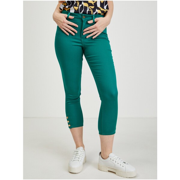Orsay Zielone spodnie damskie skrócone 372099-861000