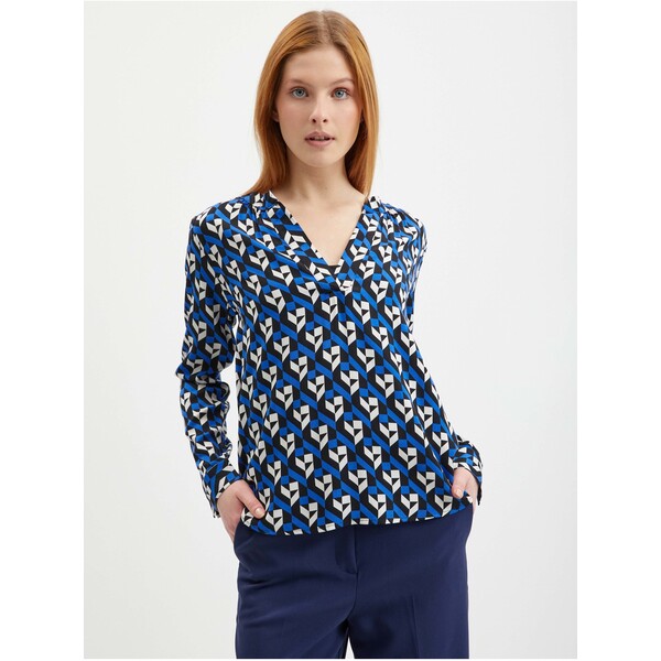 Orsay Niebieska bluzka damska z wzorem 619142555000