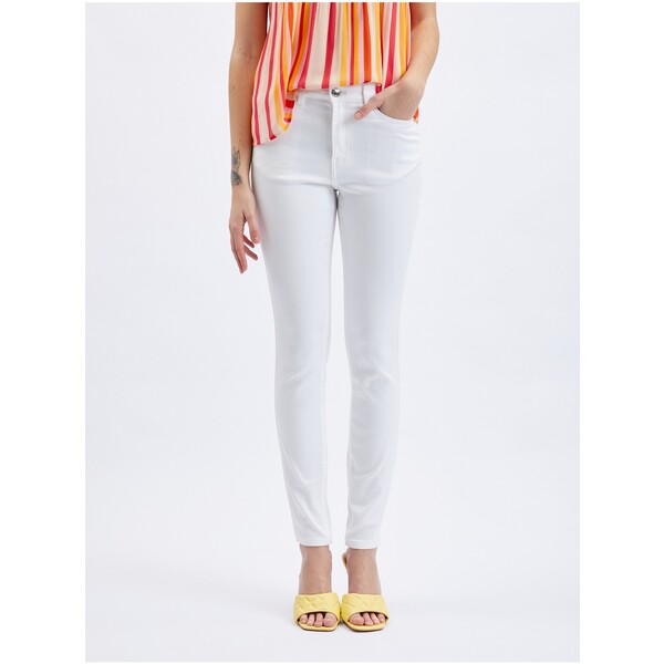 Orsay Białe damskie jeansy skinny fit 319256000000