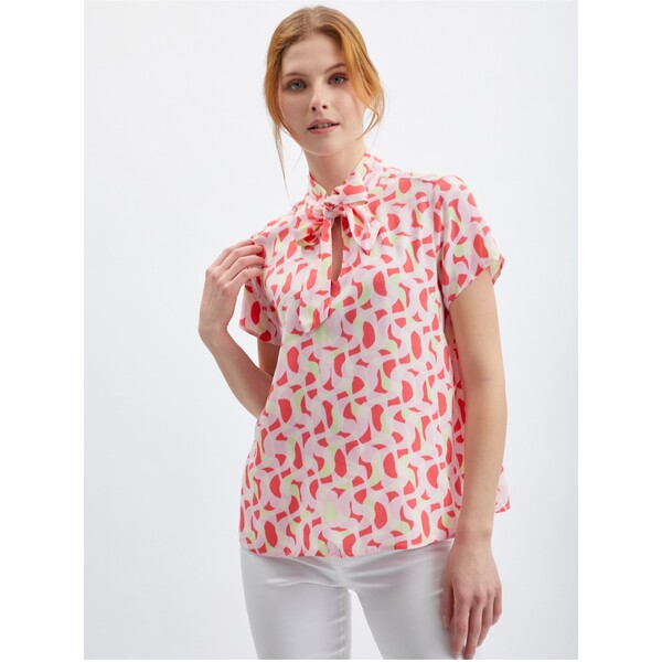 Orsay Różowa wzorzysta bluzka damska 651139224000