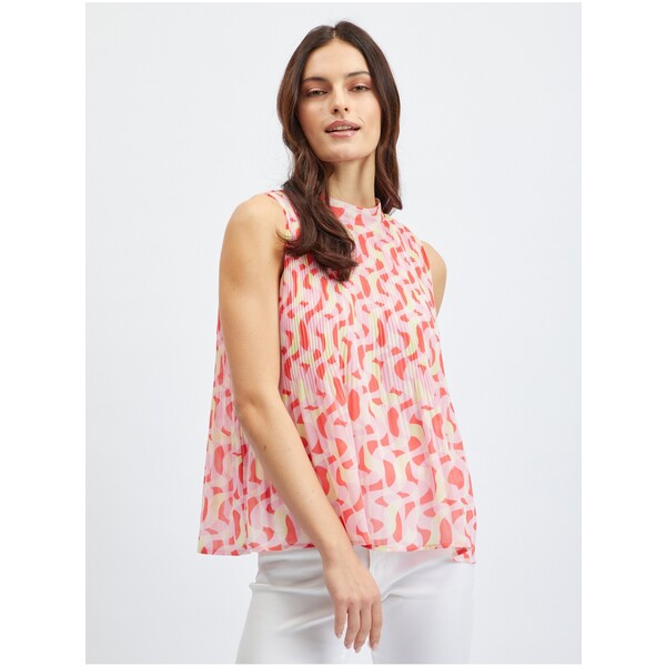 Orsay Różowa bluzka damska we wzory 620103224000