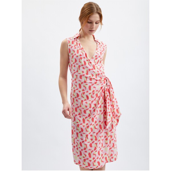 Orsay Różowa wzorzysta sukienka damska 411197224000