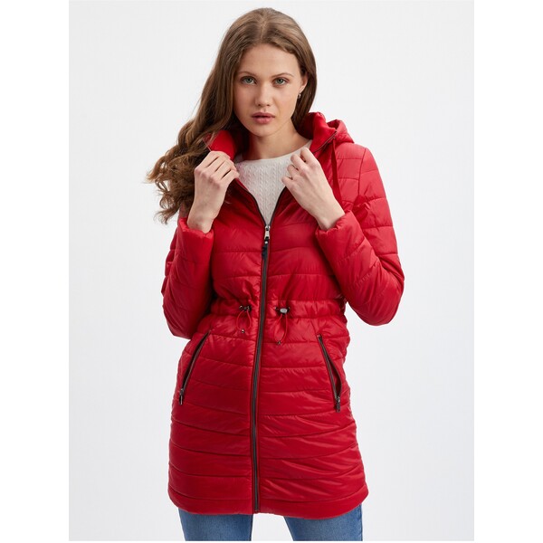 Orsay Czerwony płaszcz pikowany damski 807017-326000