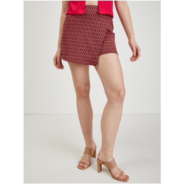 Orsay Czerwona damska wzorzysta spódnica/szorty 321054224000