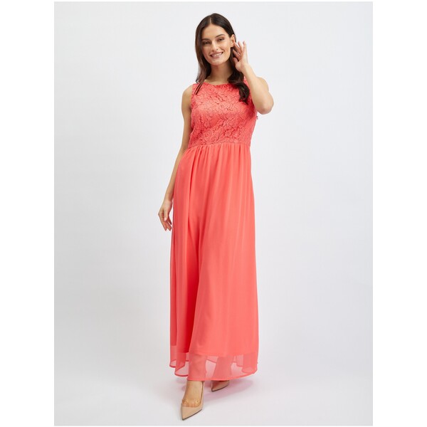 Orsay Różowa damska koronkowa sukienka maxi 463019224000