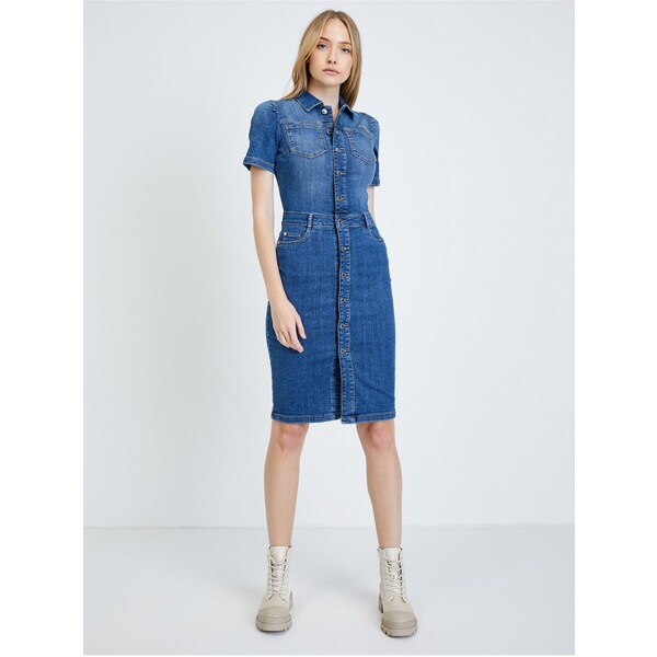 Orsay Niebieska jeansowa sukienka koszulowa 460128-558000