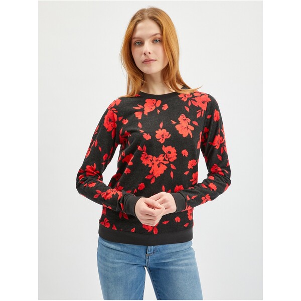 Orsay Czerwono-czarna damska bluza w kwiaty 195060-660000