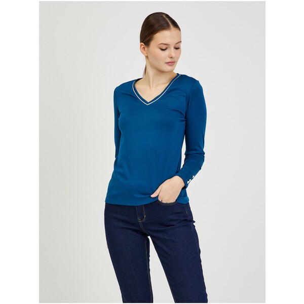 Orsay Niebieska koszulka damska z długim rękawem 180190-540000