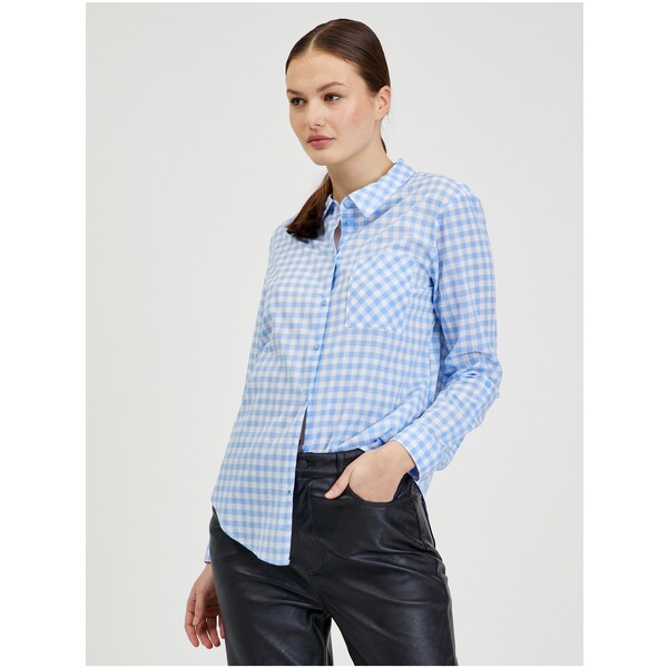 Orsay jasnoniebieska koszula w kratę dla kobiet 619135-594000