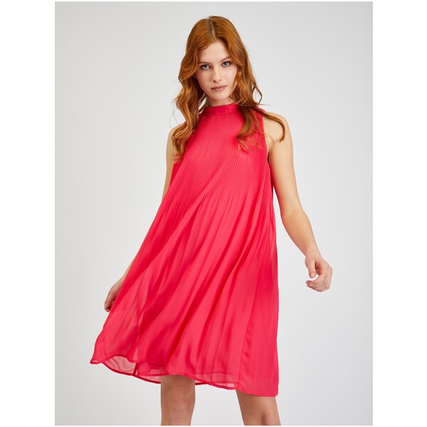Orsay Ciemnoróżowa sukienka damska plisowana 421299324000
