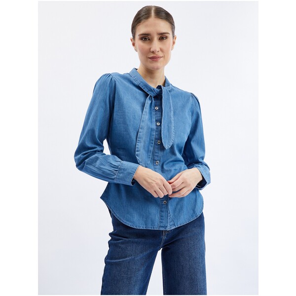 Orsay Niebieska damska koszula dżinsowa z ozdobnym detalem 663656547000