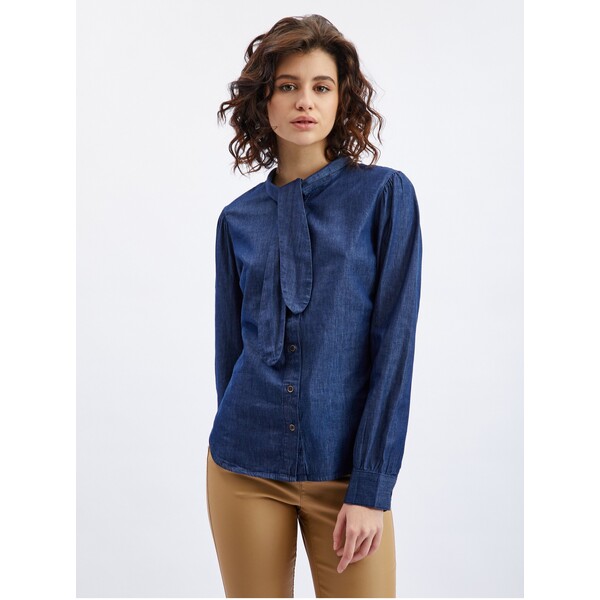Orsay Granatowa koszula damska dżinsowa z ozdobnym detalem 663656558000