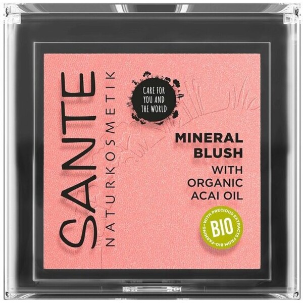 Sante Mineral Blush naturalny róż mineralny 01 Mellow Peach 5g Zestaw kosmetyków czarny