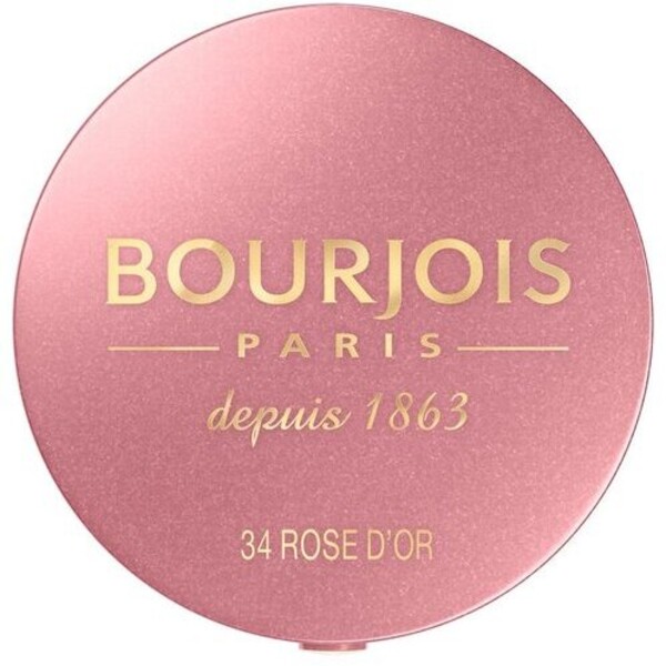 Bourjois Little Round Pot Blush róż do policzków 34 Rose d'Or 2.5g Zestaw kosmetyków czarny