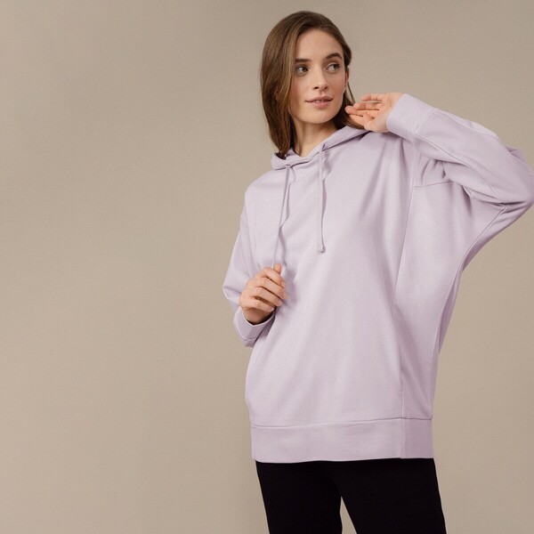 Outhorn Damska bluza dresowa nierozpinana z kapturem OUTHORN BLD609 - fioletowa