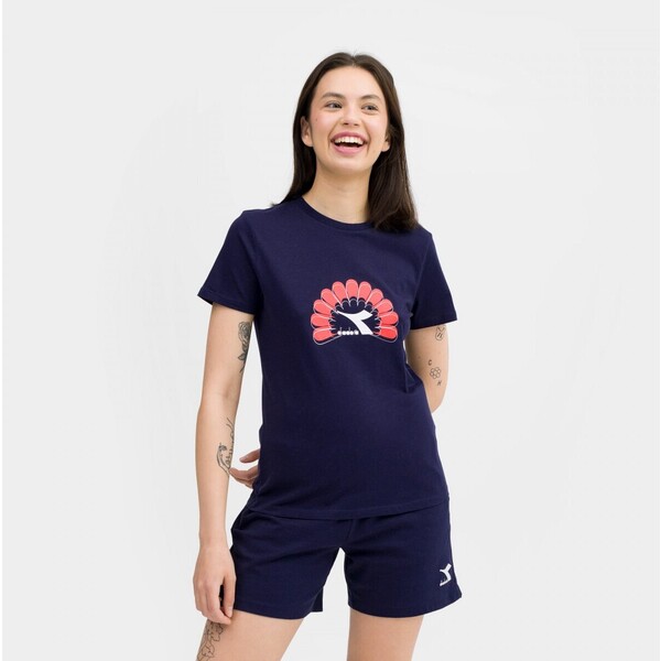 DIADORA Damski t-shirt z nadrukiem Diadora T-shirt SS Graphic - granatowy