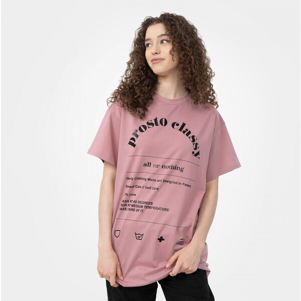 Damski t-shirt z nadrukiem PROSTO Chero - różowy