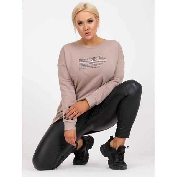 RELEVANCE Bluza 195181 Beżowy Curvy Fit