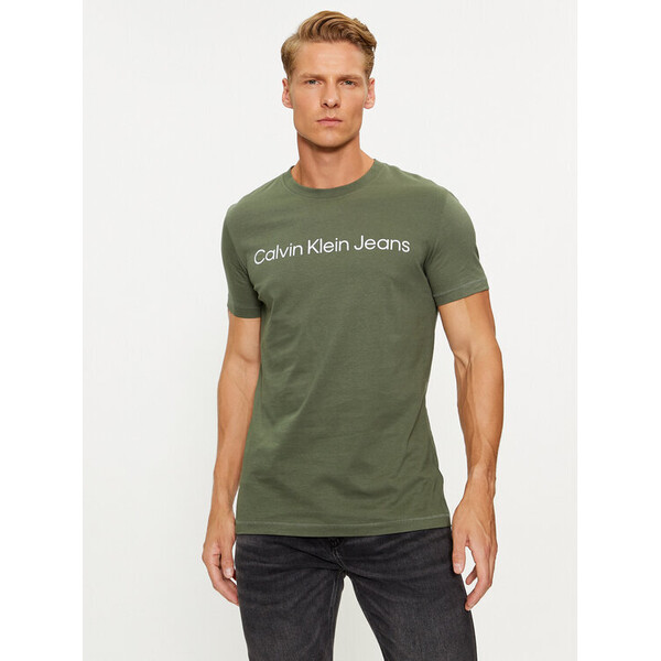 Calvin Klein Jeans T-Shirt J30J322344 Zielony Slim Fit