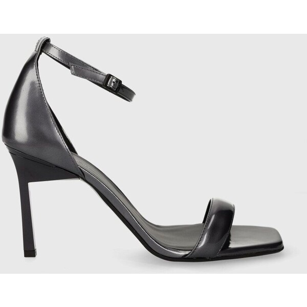 Calvin Klein sandały skórzane GEO STIL SQUARE SANDAL 90-PEARL HW0HW01993