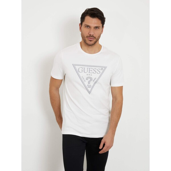 GUESS T-shirt ze stretchem i trójkątnym logo M3PI0TJ1314-G011