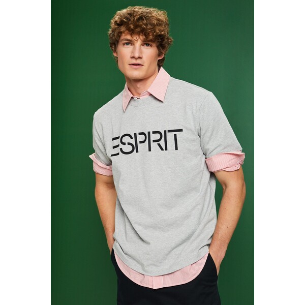 Esprit T-shirt z logo z bawełnianego dżerseju, unisex 093EE1K323_763