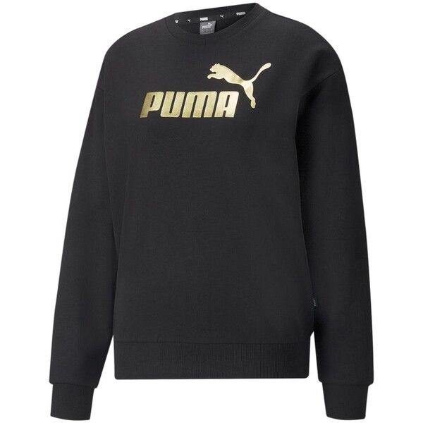 Bluza damska Puma ESSENTIALS + METALLIC LOGO CREW czarna 84830401