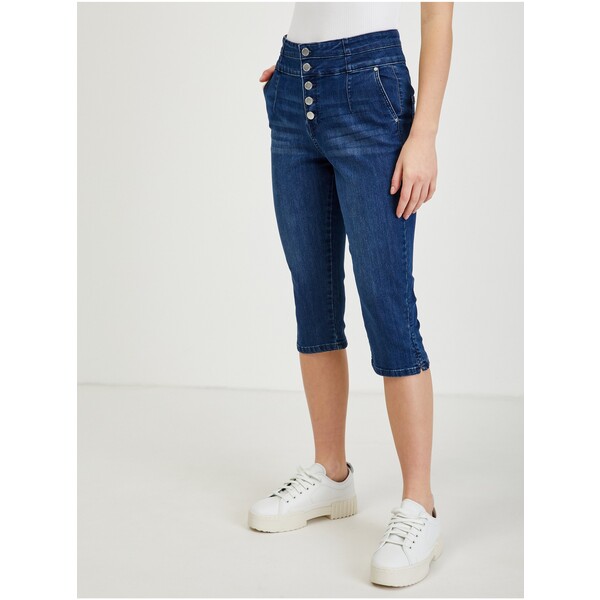 Orsay Granatowe damskie jeansy 3/4 slim fit 315030-97