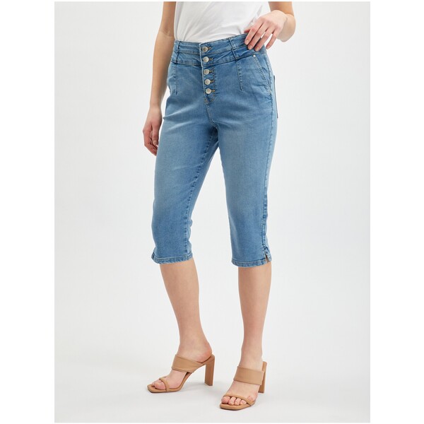 Orsay Niebieskie damskie cropped slim fit jeansy 315030-547000