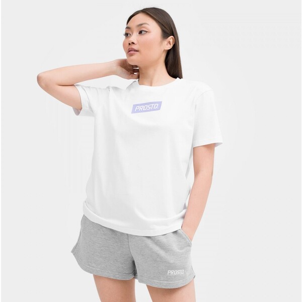Damski t-shirt z nadrukiem PROSTO Classy - biały