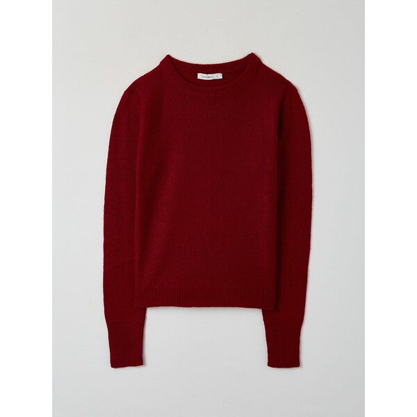 Terranova Sweter z okrągłym dekoltem w jednolitym kolorze Czerwony SAB0047067001S130