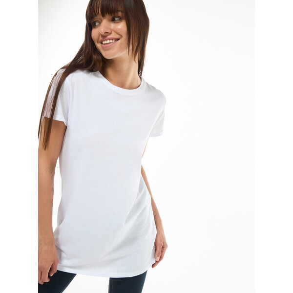 Terranova T-shirt oversize w jednolitym kolorze Biały optyczny SAB0052493001S347