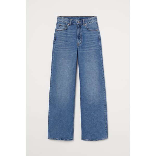 H&M Wide High Jeans - 0871889053 Niebieski