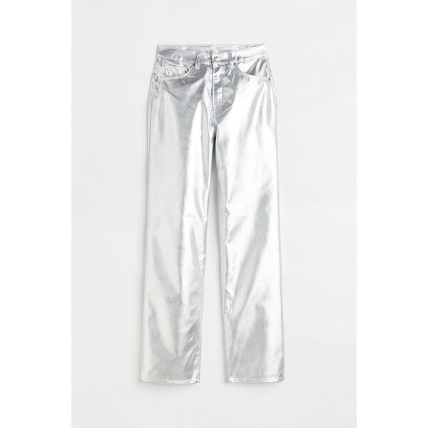 H&M Spodnie 90s Straight - 1087396001 Srebrzysty