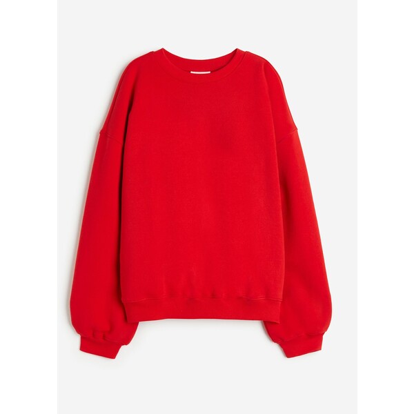 H&M Bluza sportowa oversize - Okrągły dekolt - Długi rękaw - -ONA 1075451022 Czerwony