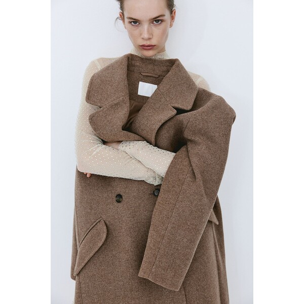 H&M Dwurzędowy płaszcz - 1170404006 Brązowy