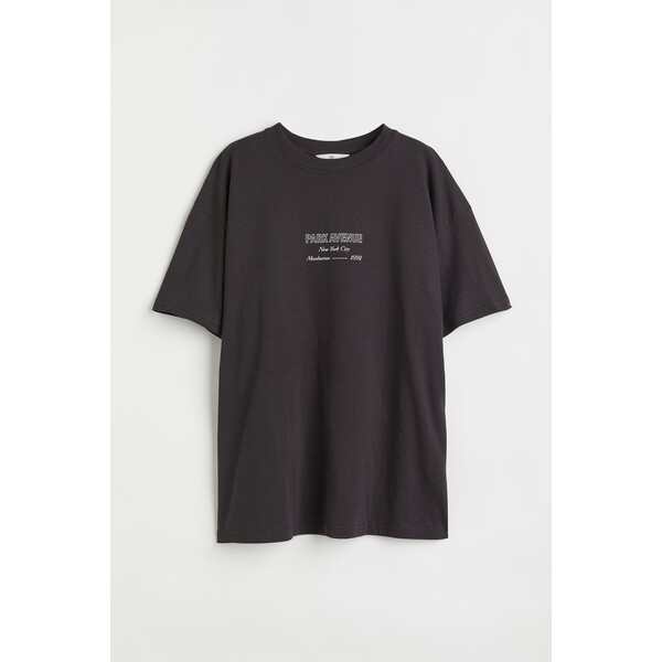H&M T-shirt z nadrukiem - 1004271048 Ciemnoszary/Park Avenue