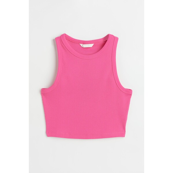 H&M Krótki top bez rękawów - 1049251021 Pink
