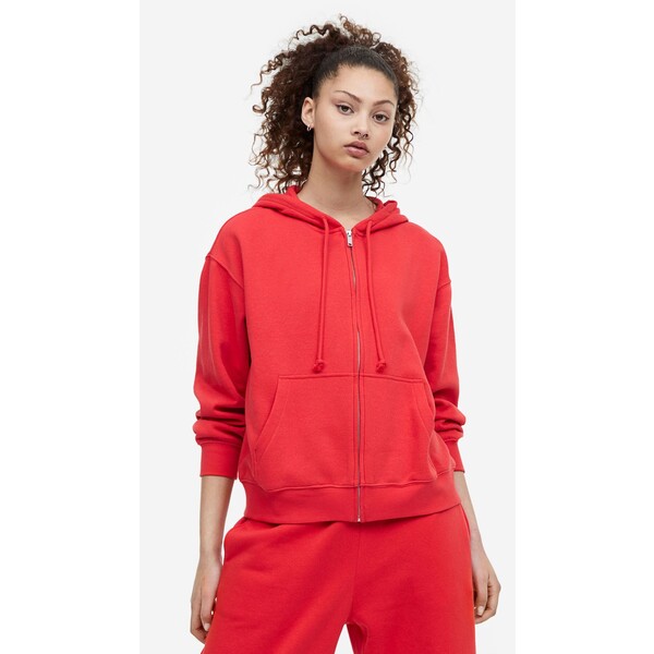 H&M Rozpinana bluza z kapturem - 0993762022 Czerwony