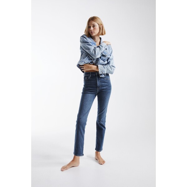 H&M True To You Slim High Jeans - 1091545006 Niebieski denim