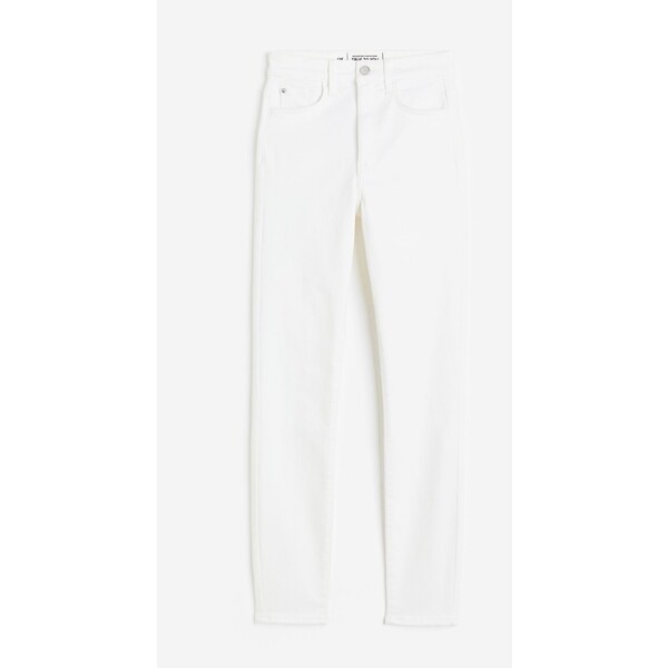 H&M True To You Skinny Ultra High Ankle Jeans - 0986211054 Biały