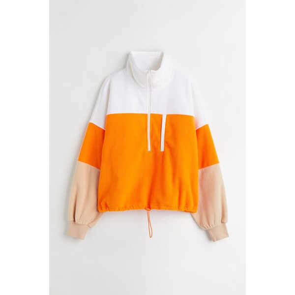 H&M Polarowa bluza sportowa - 1039568001 Pomarańczowy/Bloki kolorów