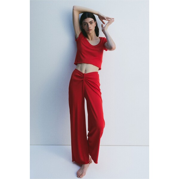 H&M Piżama z ażurowego dżerseju - 1200207003 Czerwony