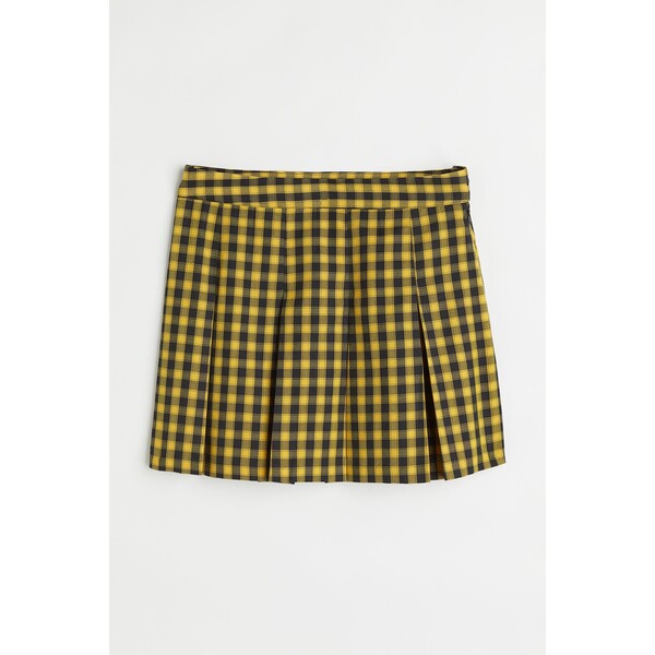 H&M Krótka spódnica z diagonalu - 1031611003 Żółty/Krata