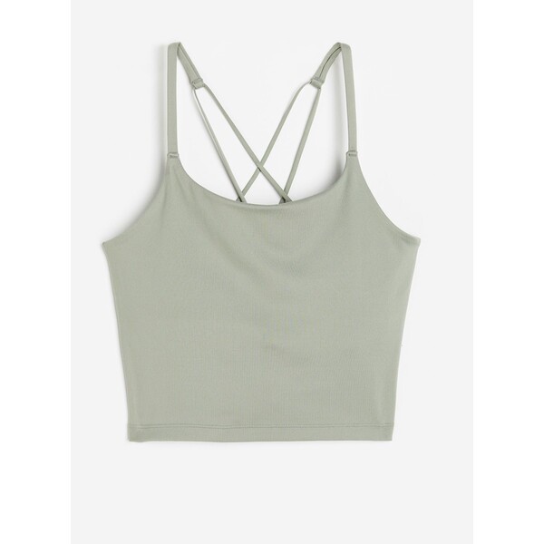H&M Krótka koszulka sportowa DryMove™ - 1131730010 Jasna zieleń khaki