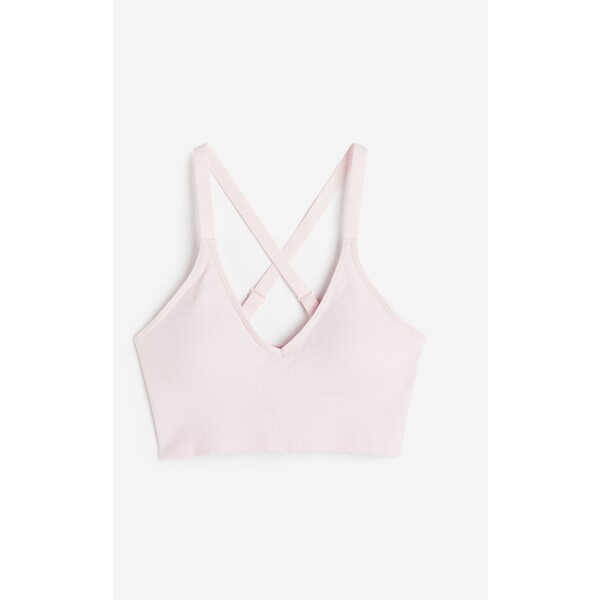 H&M Bezszwowy biustonosz sportowy Medium Support - Bez rękawów - 1120585008 Jasnoróżowy