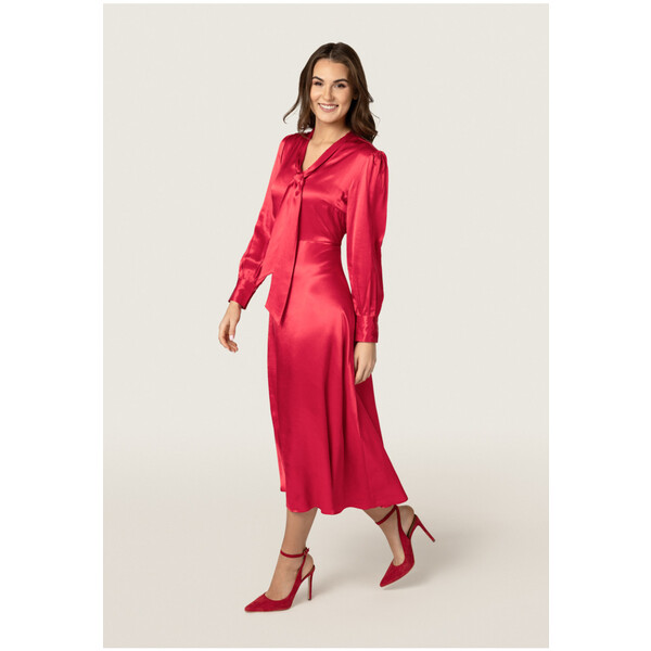 Quiosque Czerwona sukienka z wiązaniem 4TN001601