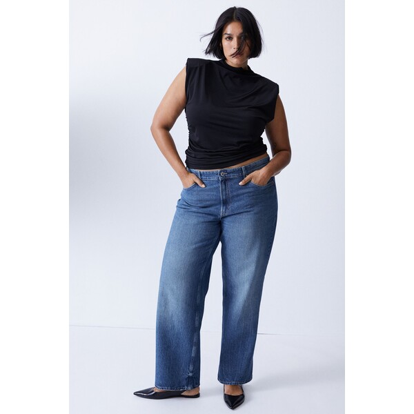H&M Baggy Low Jeans - 1113296026 Niebieski denim