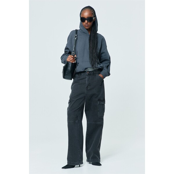 H&M Denim cargo trousers - 1198921002 Czarny