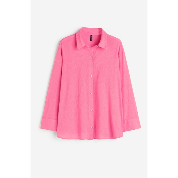 H&M H&M+ Koszula z domieszką lnu - 1153909003 Różowy